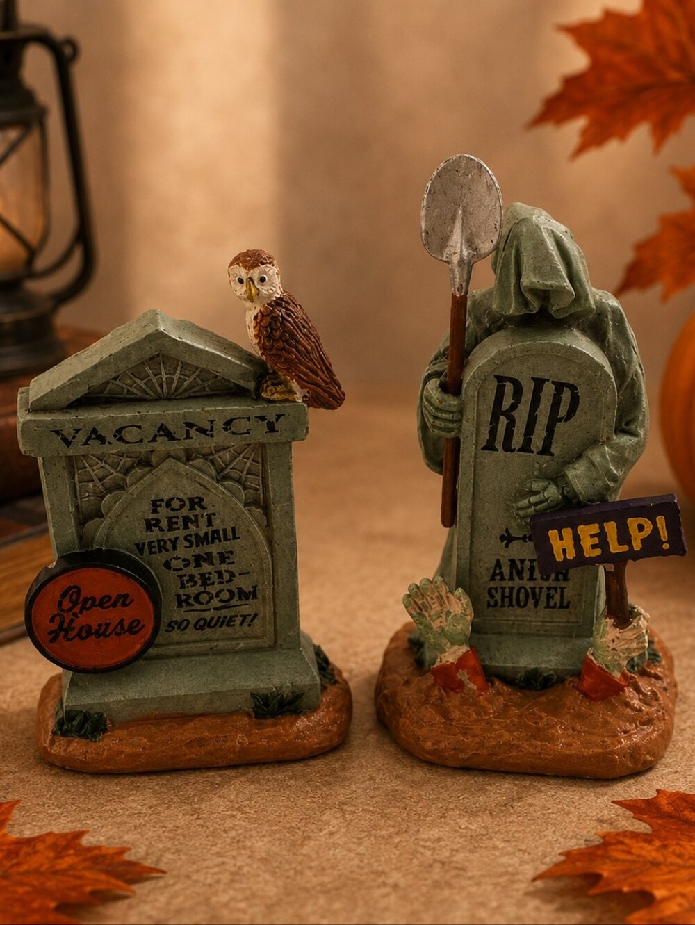 Lemax Spooky Town Tombstone Duo Village Accessory 14831 Halloween Decor